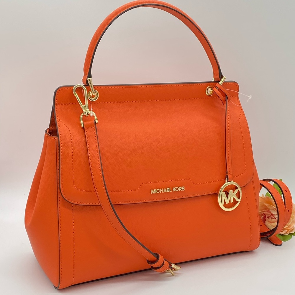 MICHAEL KORS TALIA LARGE TH SATCHEL CLEMENTINE - Picture 3 of 16